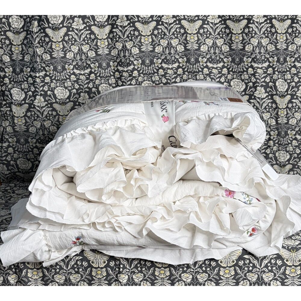 Gunne Sax by Jessica McClintock Floral Ruffle Quilt Set Full/Queen Vintage Look - Picture 4 of 6